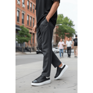 Adidasi barbati casual negri cu alb 6626 imagine