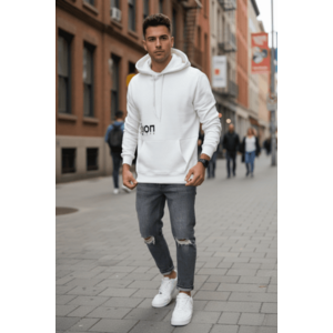 Hanorac barbati slim fit alb vatuit S110 34-4.2 imagine