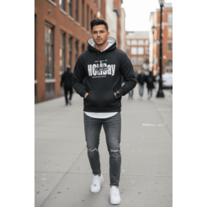 Hanorac barbati slim fit gri vatuit S110 97-1.3 imagine