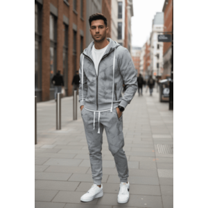 Trening barbati slim fit gri Pantaloni + Hanorac RM35 46-2.1 imagine