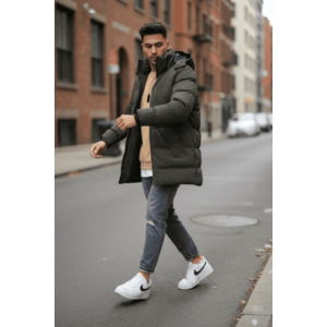 Geaca barbati groasa de iarna kaki 2208 imagine