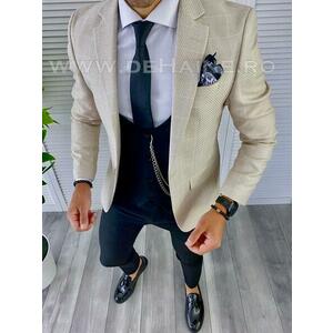 Sacou barbati in carouri slim fit B5006 P19-3.1 imagine