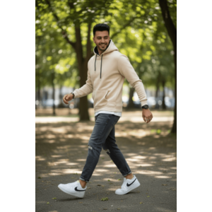 Hanorac barbati slim fit crem 13411 D10-4 imagine