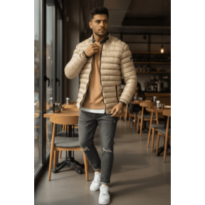 Geaca barbati de iarna bej 13412 imagine