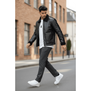 Geaca barbati de iarna neagra 13414 imagine