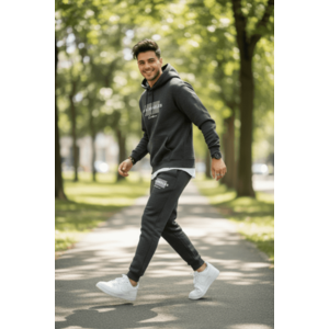 Trening barbati slim fit gri Pantaloni + Hanorac vatuit 12105 I3-3.1 imagine