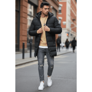 Geaca barbati de iarna neagra A26 imagine