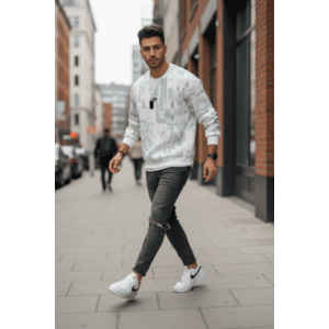 Bluza barbati alba slim fit 71413 i3-1.3 imagine