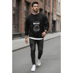 Bluza barbati neagra slim fit 71415 i15-2.1 imagine