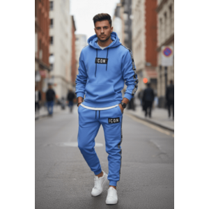 Trening barbati slim fit albastru Pantaloni + Hanorac 5041 i11-5.3 imagine