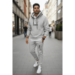 Trening barbati slim fit gri Pantaloni + Hanorac 5025 102-2 imagine