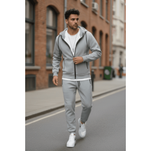 Trening barbati slim fit gri Pantaloni + Hanorac 5031 imagine