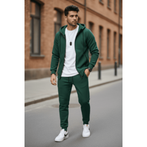 Trening barbati slim fit verde Pantaloni + Hanorac 5031 I11-1 imagine