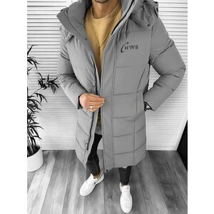 Geaca barbati groasa de iarna gri A07 T57-4 imagine