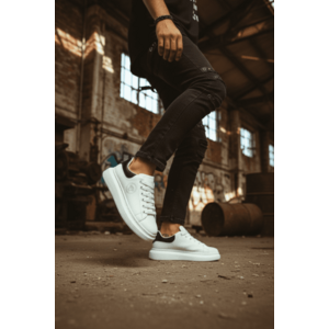 Adidasi barbati casual VIP albi cu negru 801 imagine