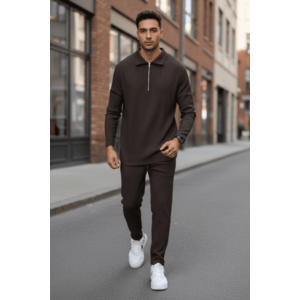 Trening barbati slim fit maro Pantaloni + bluza C300 imagine