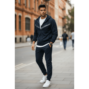 Trening barbati slim fit maro Pantaloni + hanorac RM09 imagine