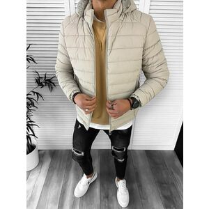 Geaca barbati de iarna imblanita bej 5188 D1-4 imagine