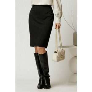 Fusta midi office neagra conica imagine