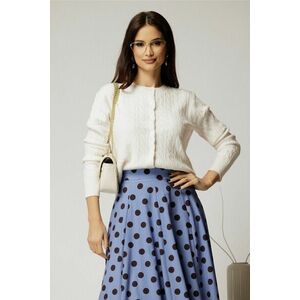 Pulover alb din tricot cu inchidere cu nasturi imagine