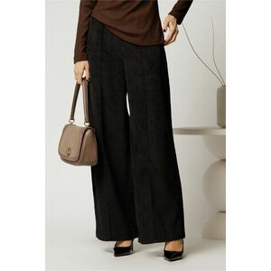 Pantalon DY Fashion lejer din velur negru cu buzunare imagine