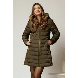 Geaca dama kaki cu gluga si blanita pe interior imagine