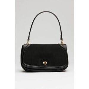 Geanta neagra din piele ecologica cu maner rotund imagine