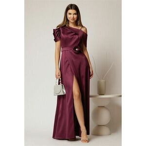 Rochie lunga mov de seara din tafta eleganta imagine