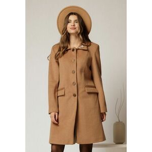 Palton Amira maro cu brosa pe guler imagine