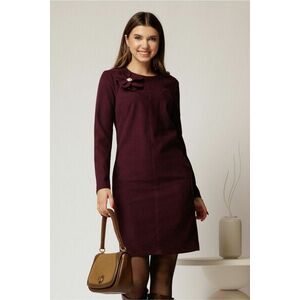 Rochie DY Fashion scurta din catifea reiata magenta imagine