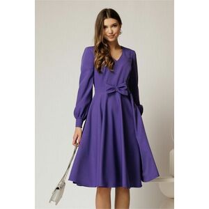 Rochie DY Fashion mov midi cu funda in talie si decolteu V imagine