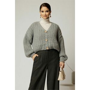 Pulover scurt gri tricotat lejer imagine