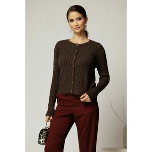 Pulover maro din tricot cu inchidere cu nasturi imagine