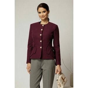 Palton scurt magenta tip sacou cu nasturi perla si design elegant imagine