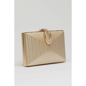Clutch elegant auriu cu design geometric imagine