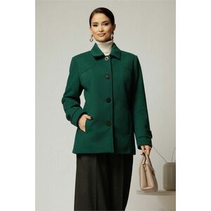 Palton dama scurt verde din lana imagine