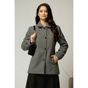 Palton dama scurt gri din lana imagine