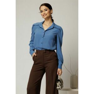 Camasa DY Fashion albastra cu guler si inchidere cu nasturi imagine