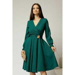 Rochie DY Fashion verde cu decolteu petrecut si catarama aurie imagine