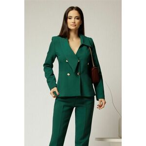 Sacou Beatriz verde elegant cu rever si nasturi imagine