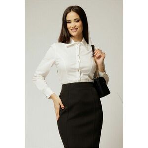 Camasa DY Fashion alba cambrata din poplin cu croi cambrat imagine