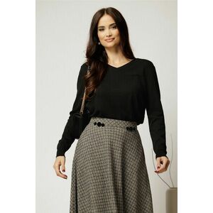 Bluza casual din tricot neagra cu decolteu in V imagine