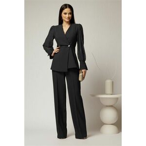 Compleu negru sacou cu pantalon cu maneci din dantela imagine