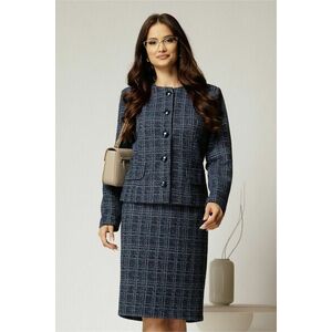 Compleu dama bleumarin sacou si fusta din viscoza cu fir lurex imagine