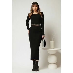 Compleu Anemona negru din tricot cu strasuri in talie imagine