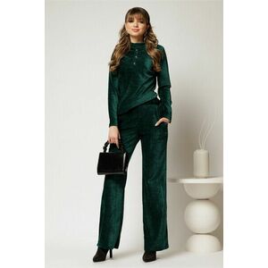 Pantaloni DY Fashion verzi din catifea velurata casual eleganti imagine