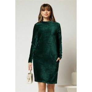 Rochie DY Fashion verde dreapta din catifea velurata imagine