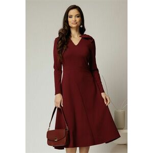 Rochie DY Fashion bordo midi cu funda pe umar imagine