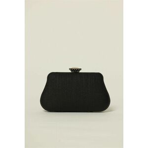 Clutch negru cu inchidere metalica decorativa imagine