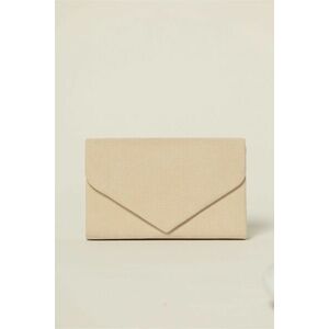 Clutch elegant bej cu textura fina imagine